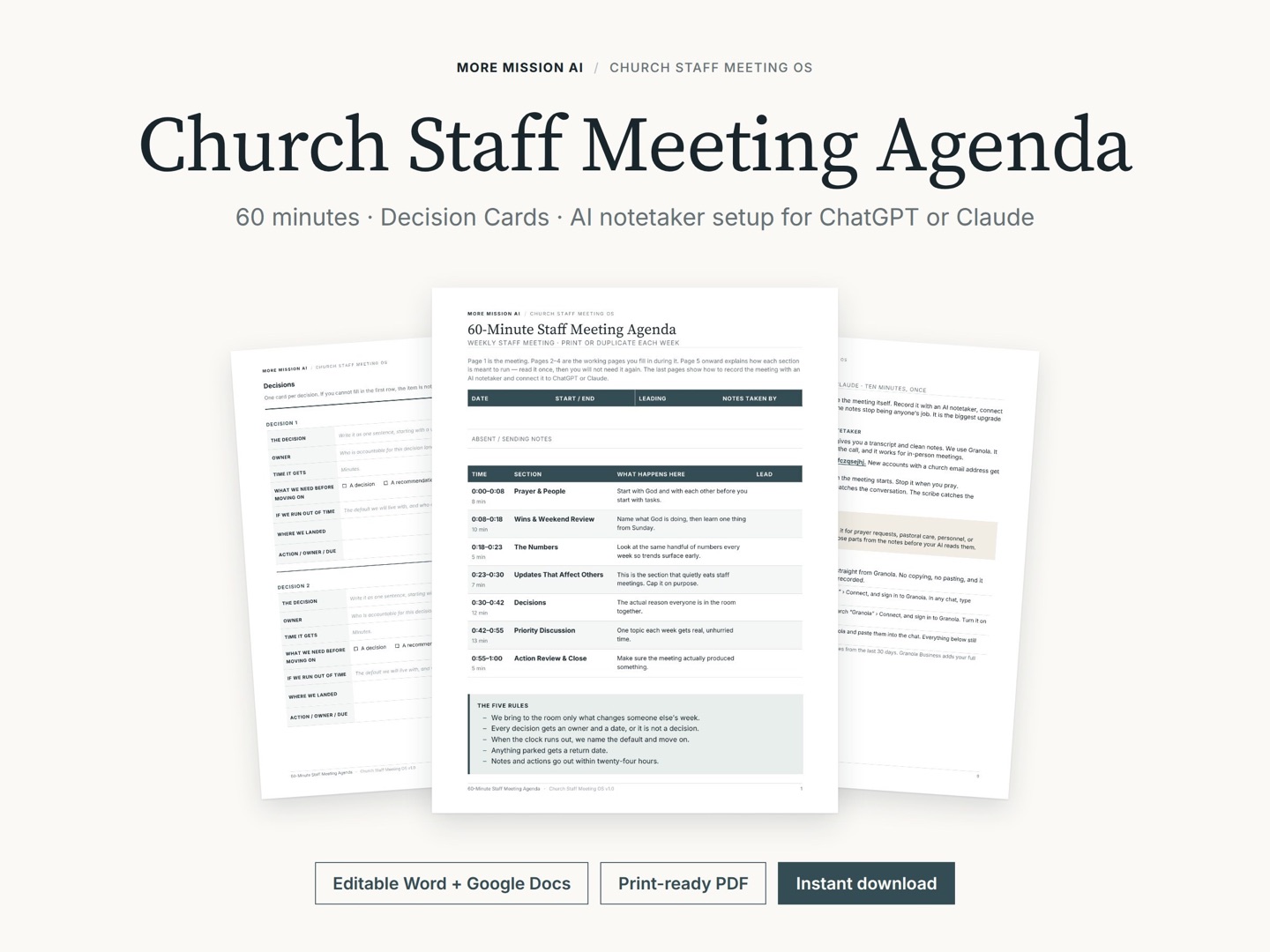 60-Minute Staff Meeting guide preview